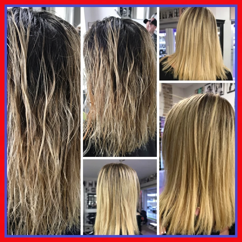 Cabello largo con degradado rubio iluminado