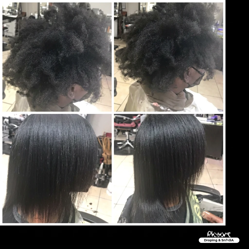 Transformación de cabello rizado a liso sedoso con tratamiento