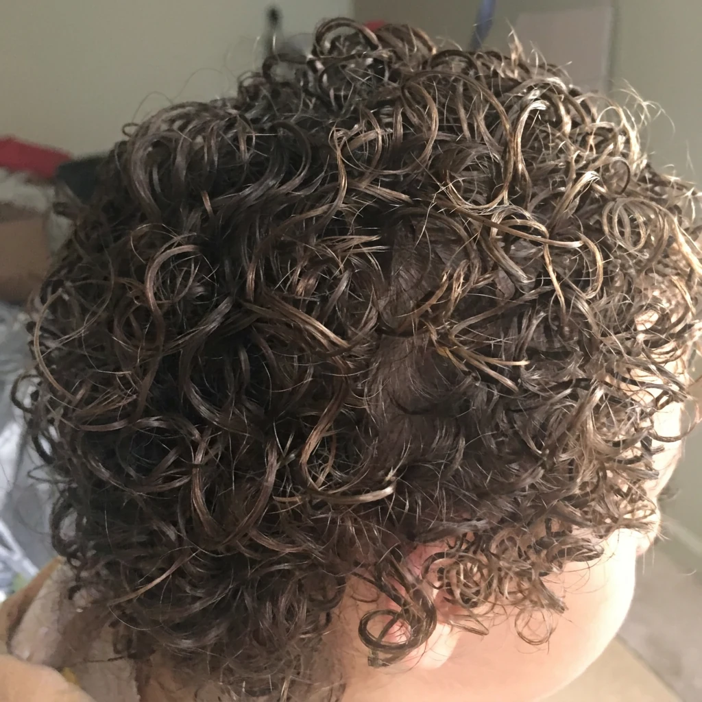 Rizos definidos con permanente en cabello corto