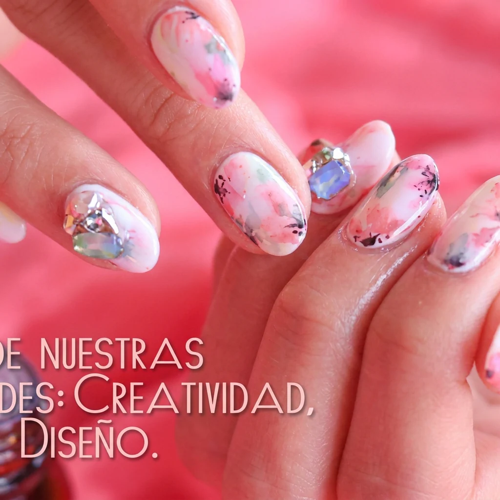 Diseño de uñas decoradas con arte floral