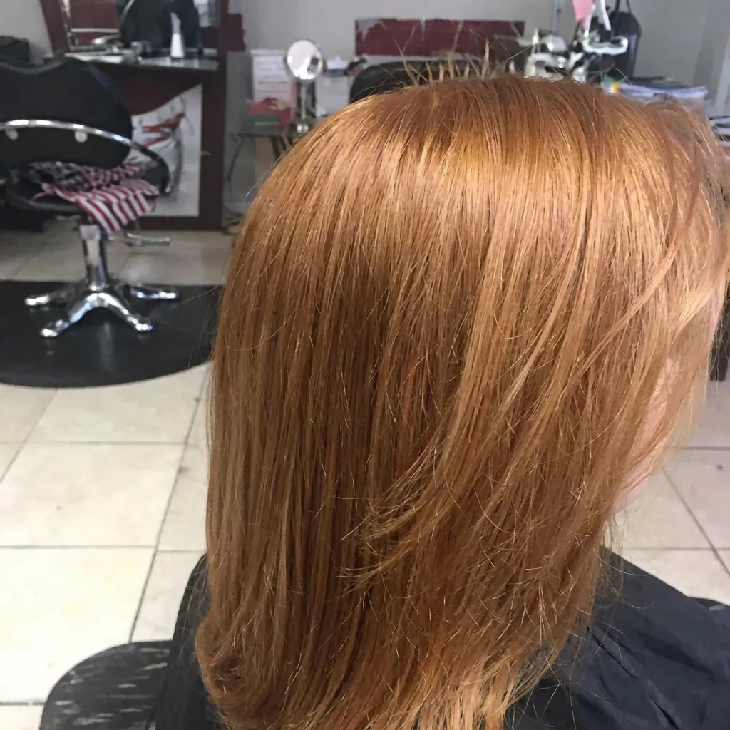 Secado profesional en cabello castaño caramelo