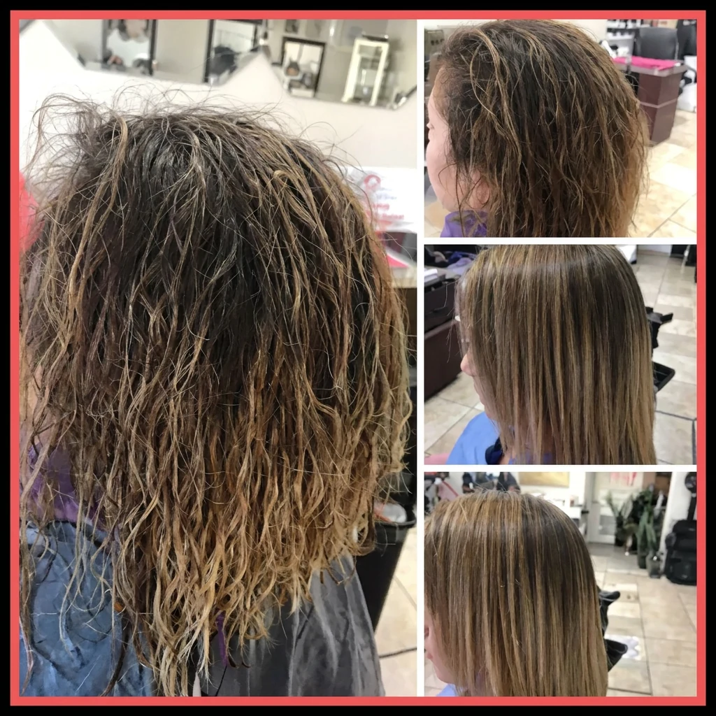 De cabello encrespado a secado liso y brillante